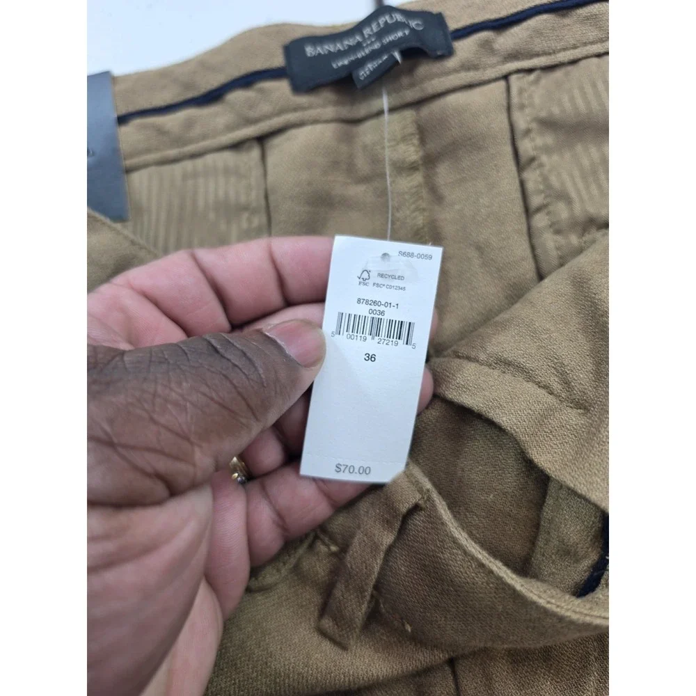 NWT Banana Republic Linen Blend Chino Shorts Mens Size 36 7